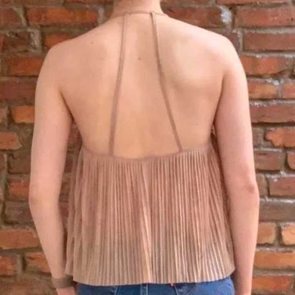 UO Kimchi Blue Pleated Metallic Top - Picture 2 of 4